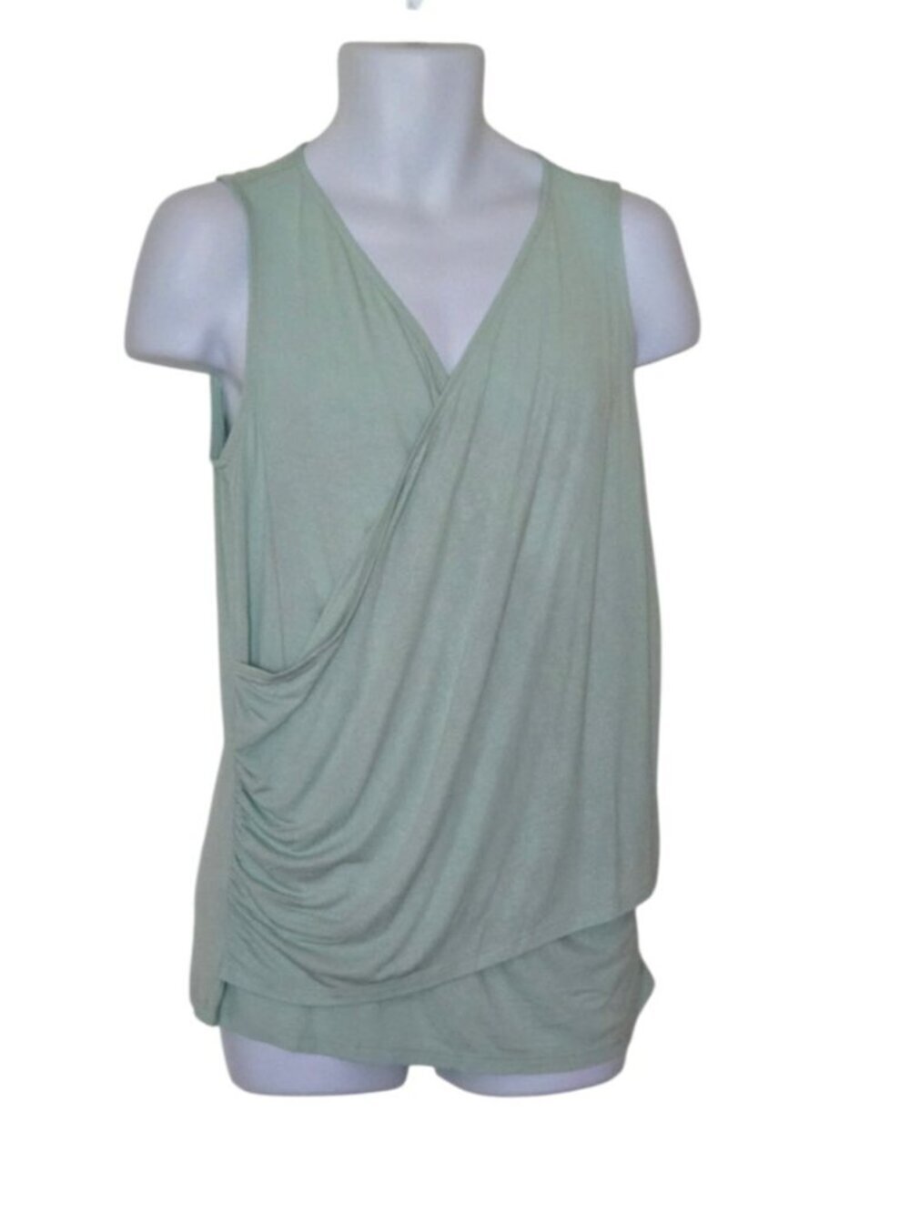 Torrid studio tissue jersey surplice tank top harbor gray green size 2X 18-20 - Picture 2 of 10